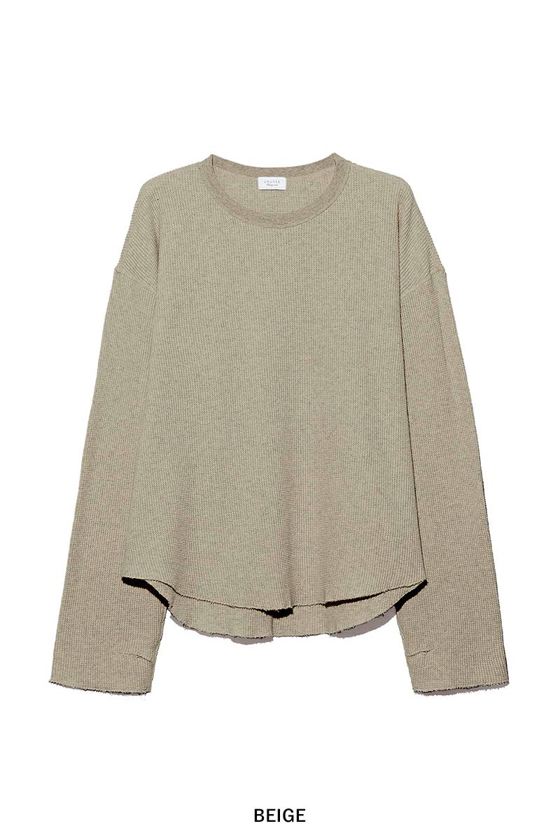 UNUSED(アンユーズド) Long-sleeve waffle T-shirt 長袖ワッフルTシャツ US2523