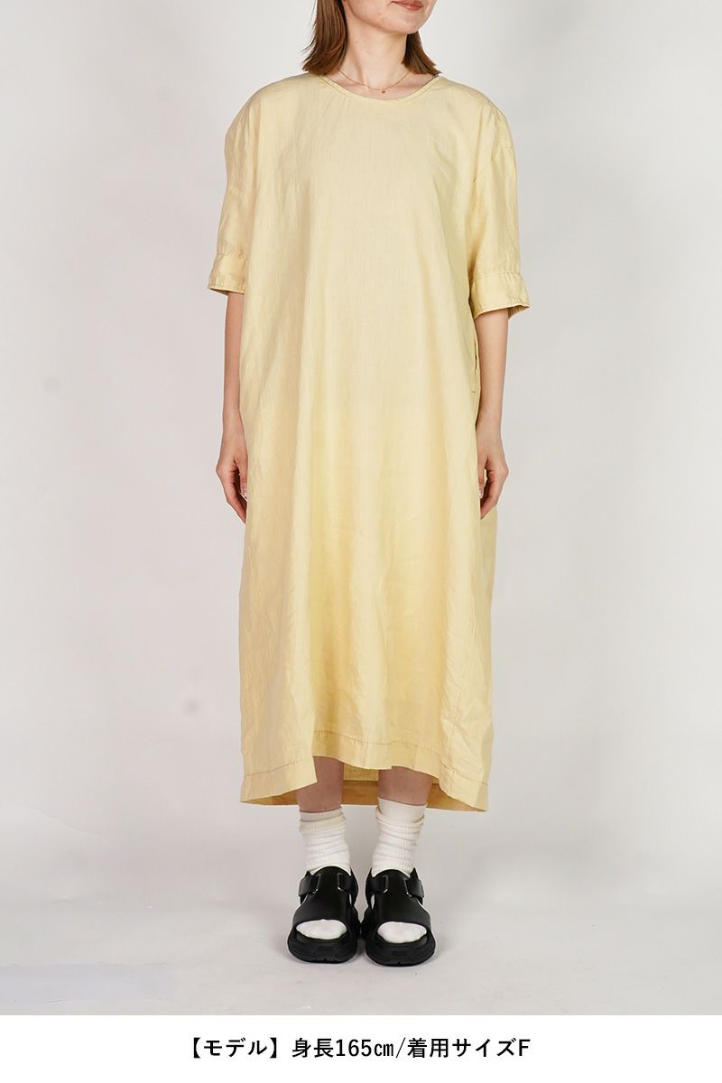 homspun(ホームスパン) リネンバイオ半袖プルオーバーワンピース 1642