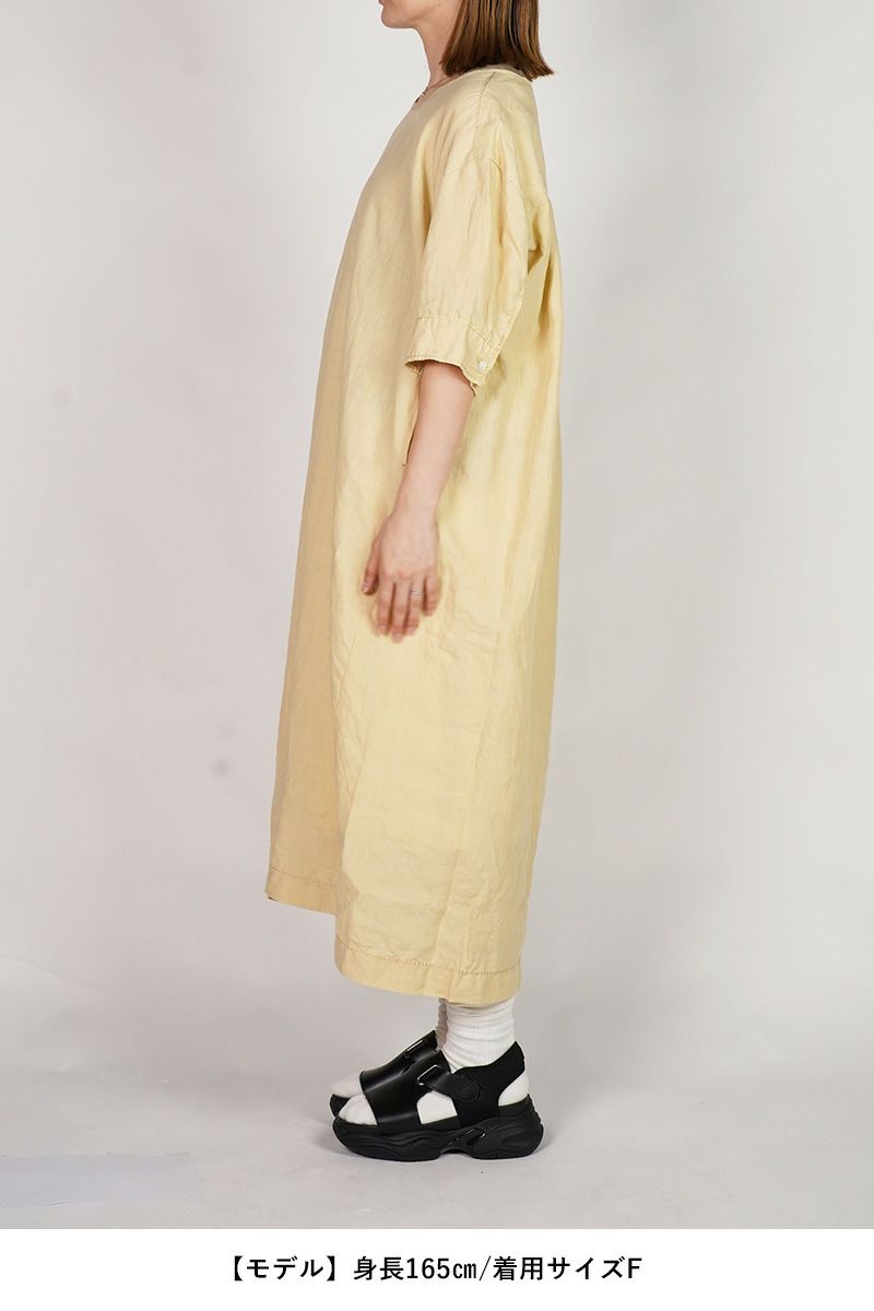 homspun(ホームスパン) リネンバイオ半袖プルオーバーワンピース 1642