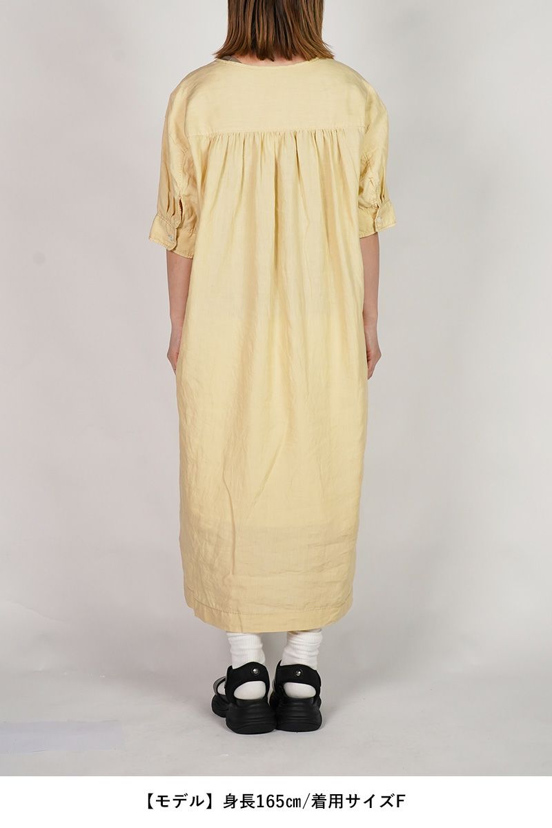 homspun(ホームスパン) リネンバイオ半袖プルオーバーワンピース 1642