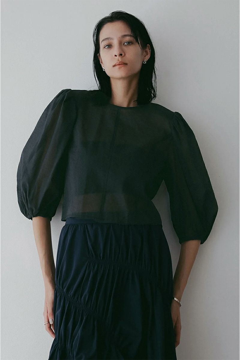 MANOF(マノフ) SHEER GATHER BLOUSE シアーギャザーブラウス 89122-4002