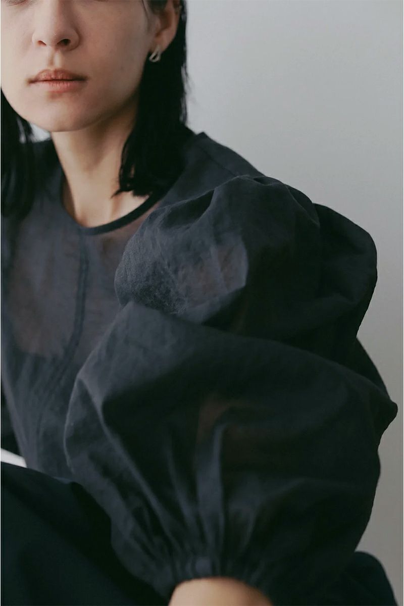 MANOF(マノフ) SHEER GATHER BLOUSE シアーギャザーブラウス 89122-4002