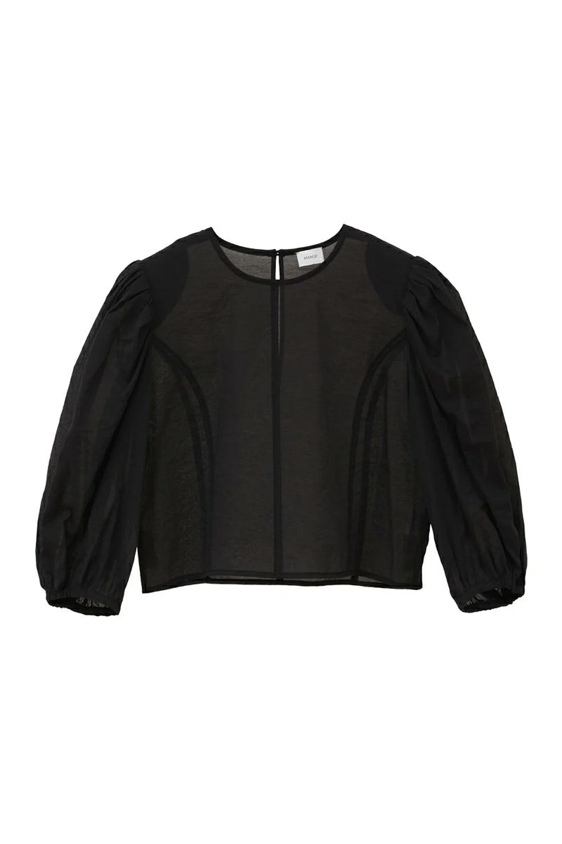 MANOF(マノフ) SHEER GATHER BLOUSE シアーギャザーブラウス 89122-4002