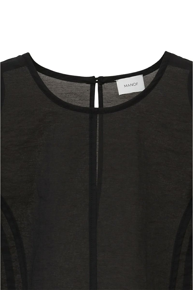 MANOF(マノフ) SHEER GATHER BLOUSE シアーギャザーブラウス 89122-4002