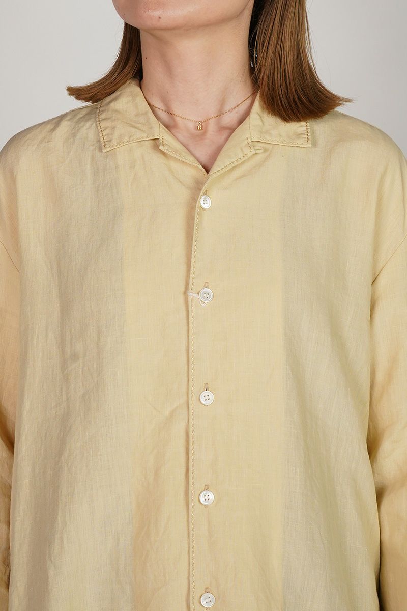 homspun(ホームスパン) リネンバイオ長袖シャツワンピース 1641