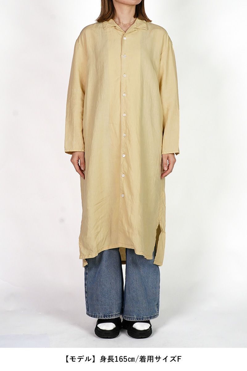 homspun(ホームスパン) リネンバイオ長袖シャツワンピース 1641
