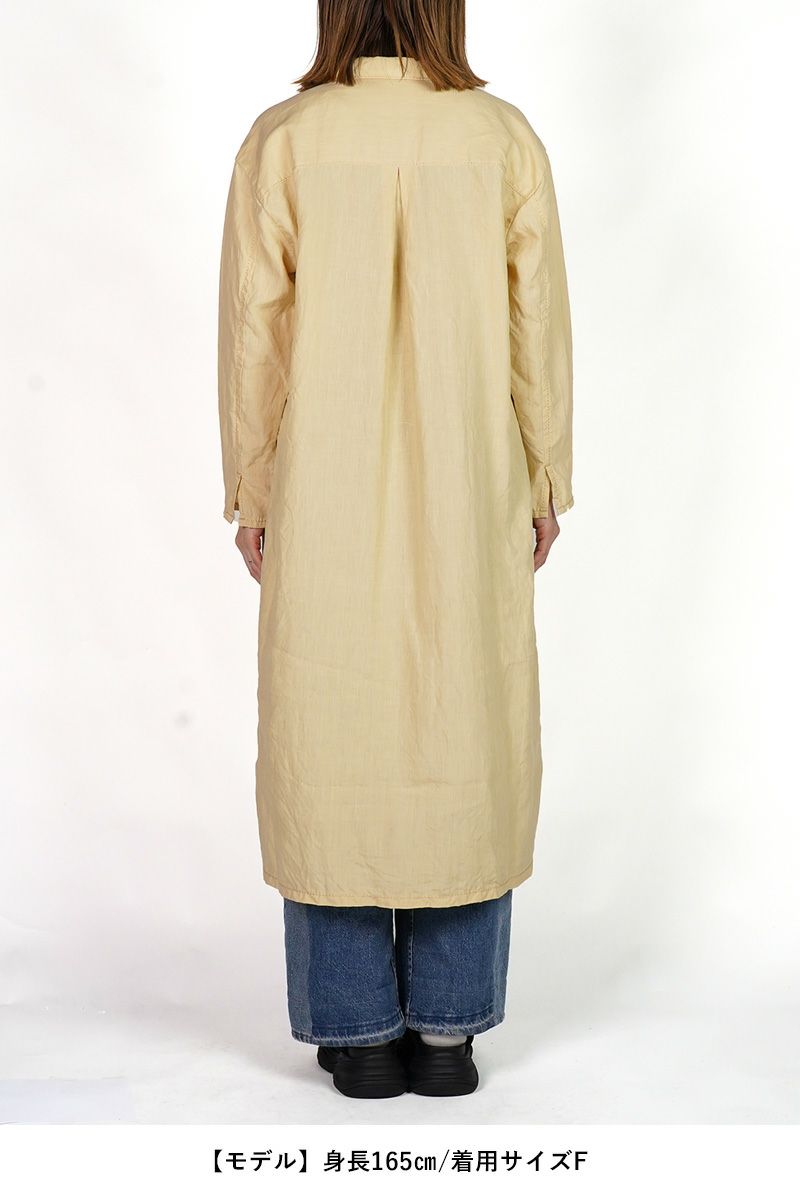 homspun(ホームスパン) リネンバイオ長袖シャツワンピース 1641