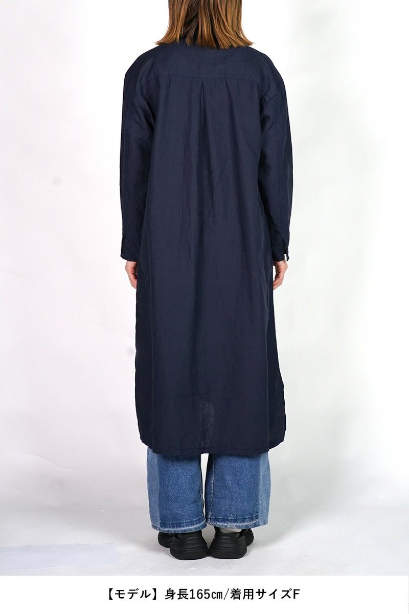 homspun(ホームスパン) リネンバイオ長袖シャツワンピース 1641