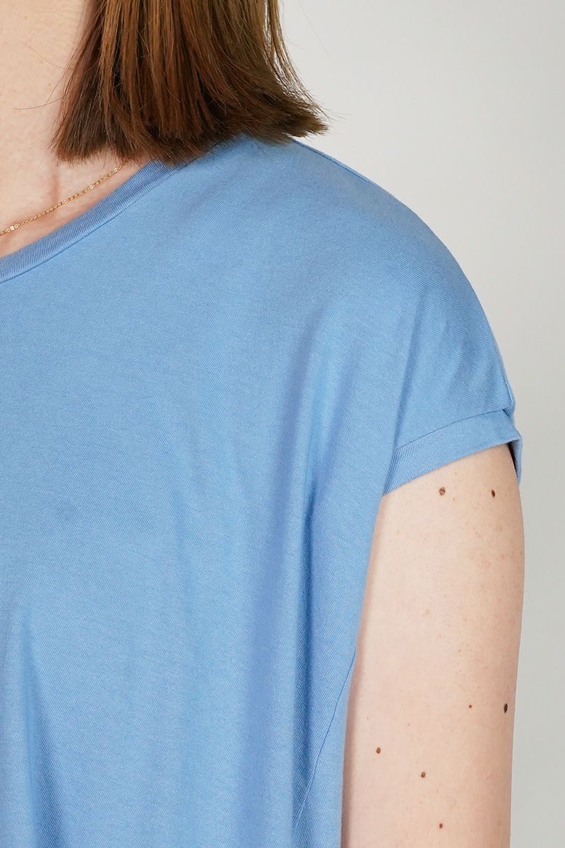 homspun(ホームスパン)30/1天竺ノースリーブワンピ－ス 6551