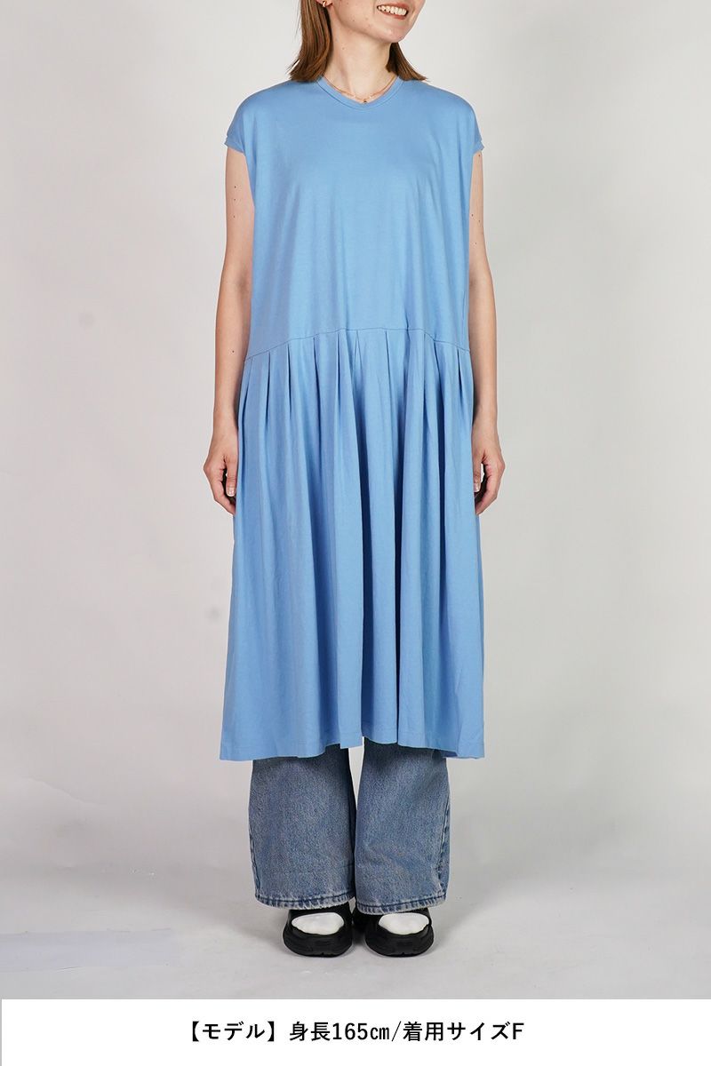 homspun(ホームスパン)30/1天竺ノースリーブワンピ－ス 6551