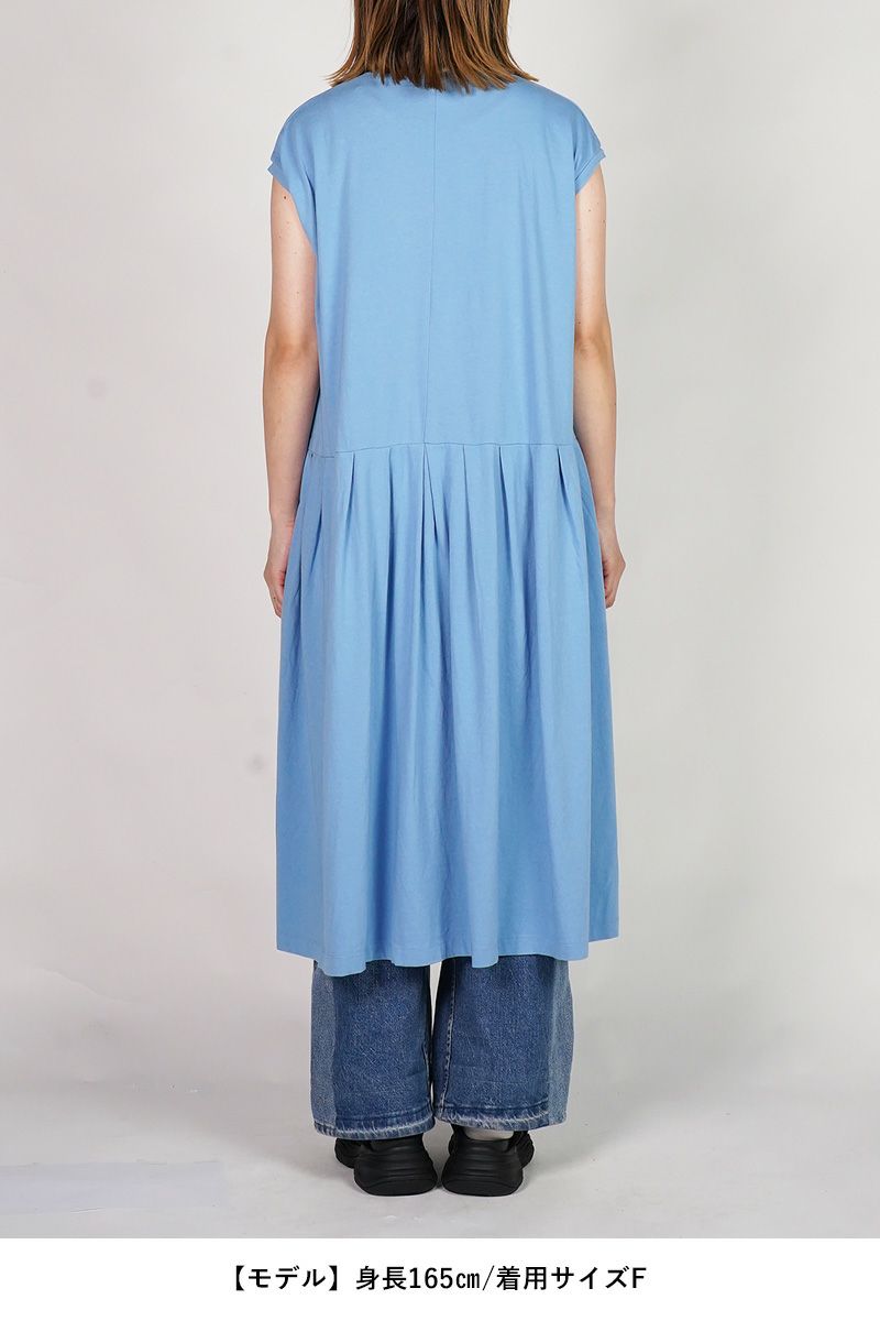 homspun(ホームスパン)30/1天竺ノースリーブワンピ－ス 6551