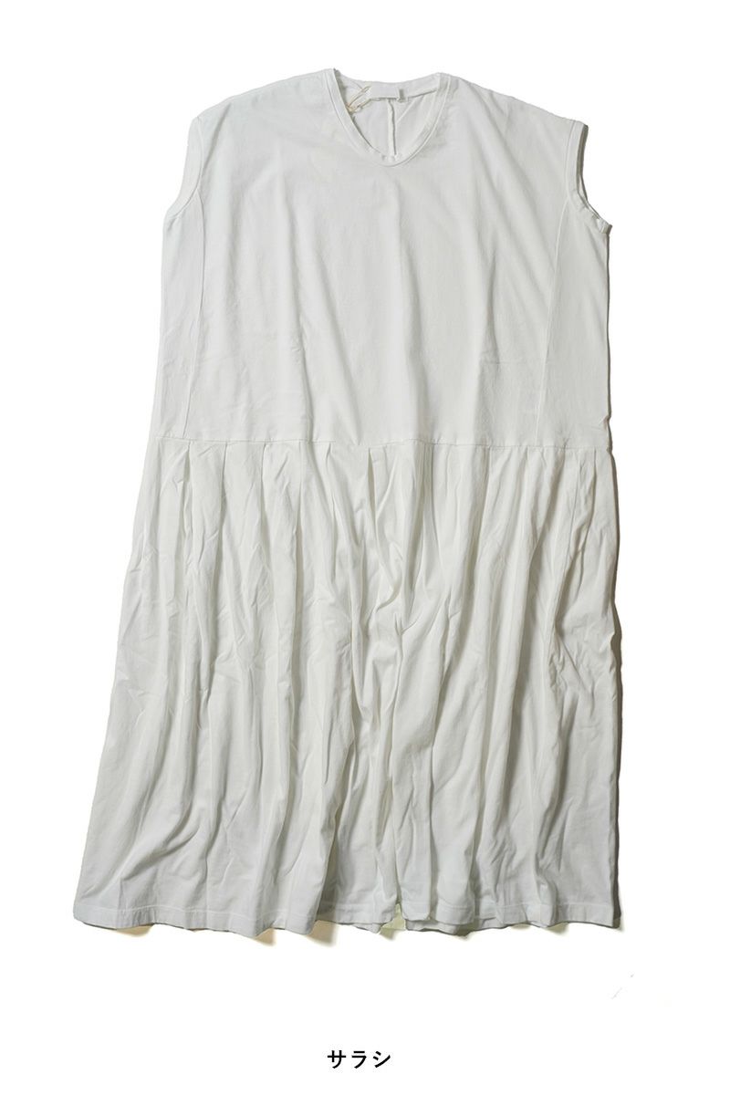 homspun(ホームスパン)30/1天竺ノースリーブワンピ－ス 6551