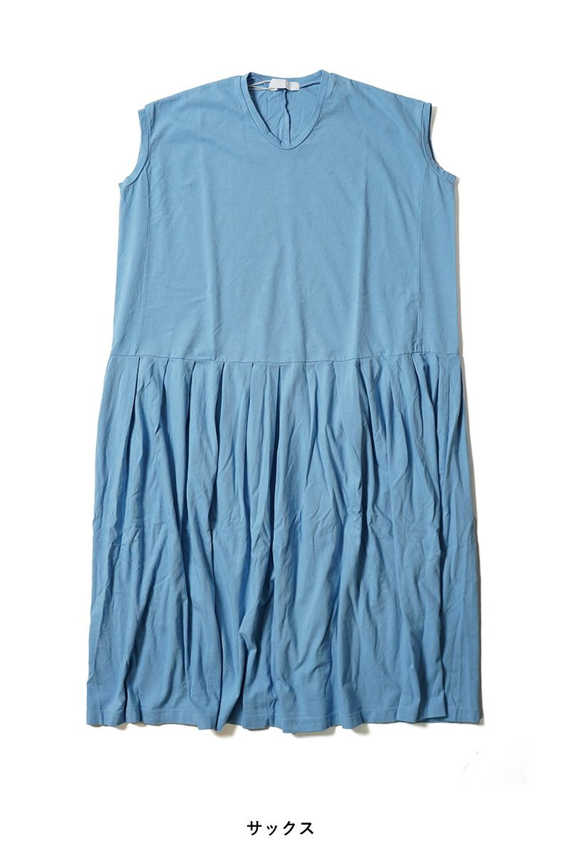 homspun(ホームスパン)30/1天竺ノースリーブワンピ－ス 6551