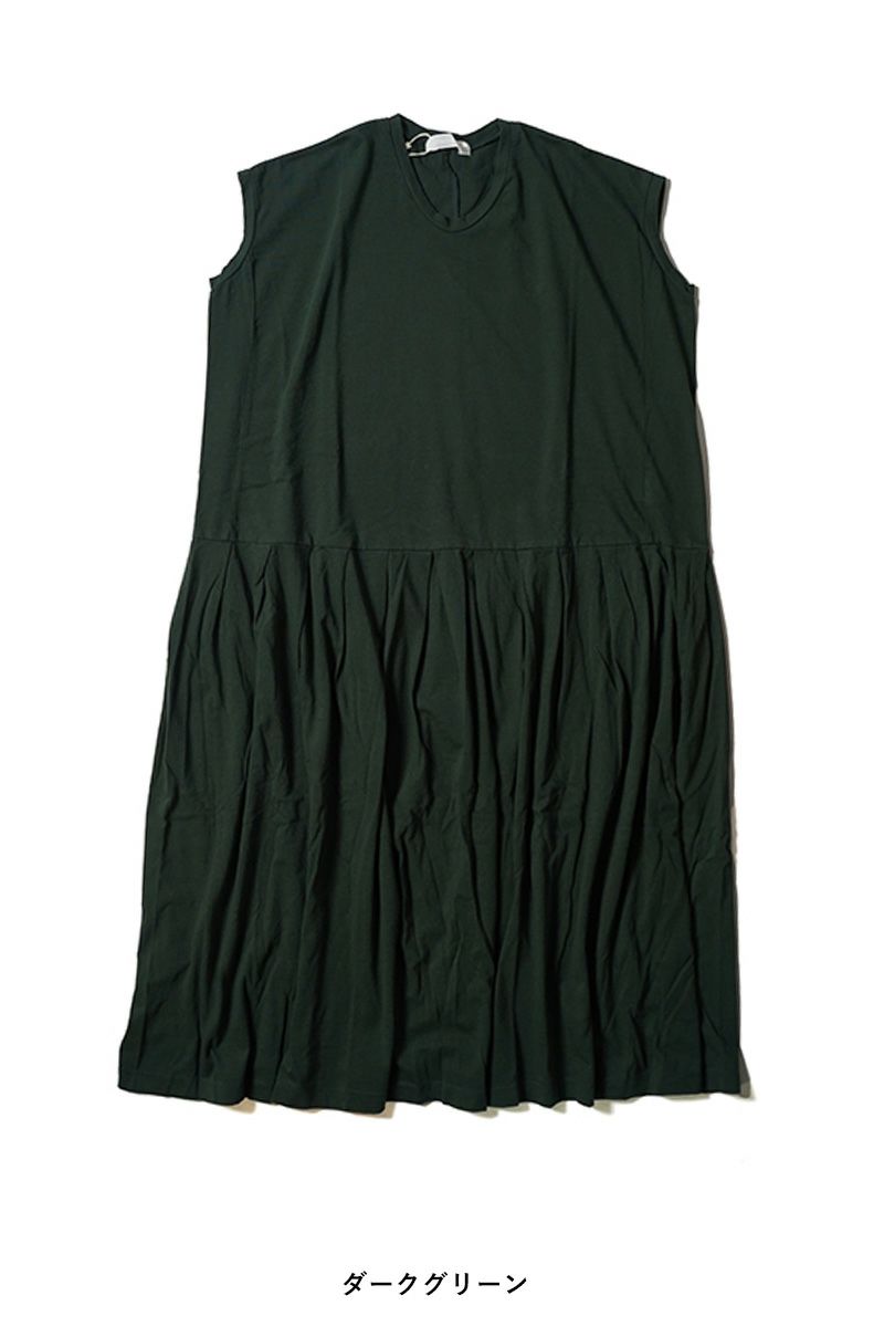 homspun(ホームスパン)30/1天竺ノースリーブワンピ－ス 6551