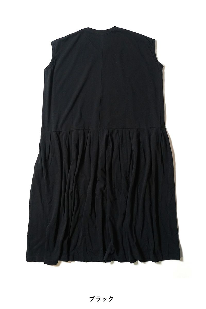 homspun(ホームスパン)30/1天竺ノースリーブワンピ－ス 6551