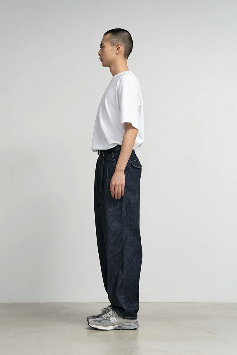 Graphpaper(グラフペーパー) Selvage Denim Two Tuck Tapered Pants セルヴィッチデニムツータックテーパードパンツ GU253-40060RB