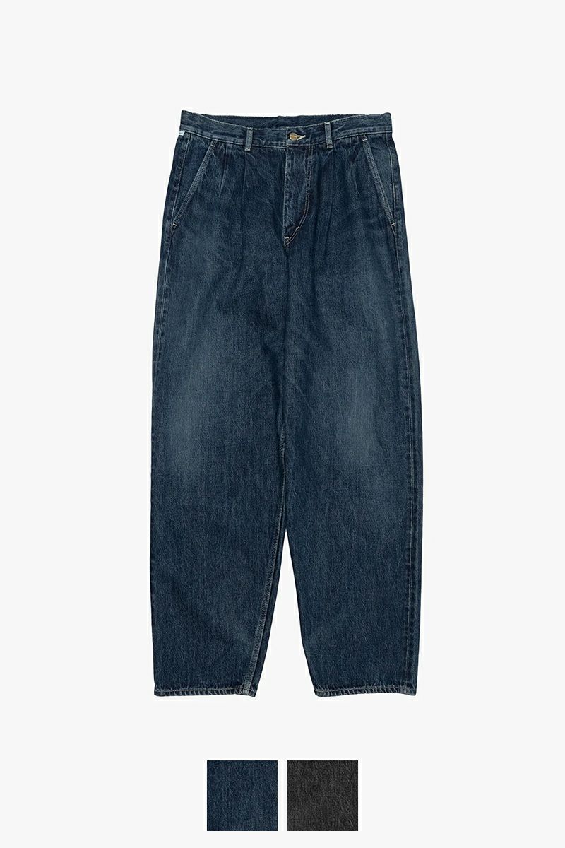 Graphpaper(グラフペーパー) Selvage Denim Two Tuck Tapered Pants -DARK FADE- セルヴィッチデニムツータックテーパードパンツ ダークフェード GU253-40060DB