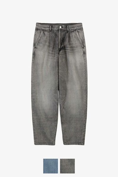 Graphpaper(グラフペーパー) Selvage Denim Two Tuck Tapered Pants -LIGHT FADE- セルヴィッチデニムツータックテーパードパンツ ライトフェード GU253-40060LB