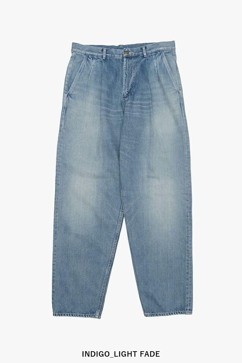 Graphpaper(グラフペーパー) Selvage Denim Two Tuck Tapered Pants -LIGHT FADE- セルヴィッチデニムツータックテーパードパンツ ライトフェード GU253-40060LB