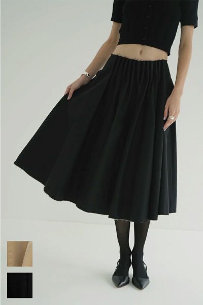 CLANE(クラネ) TUCK DETAIL FLARE SKIRT タックディティールフレアスカート 19109-6042