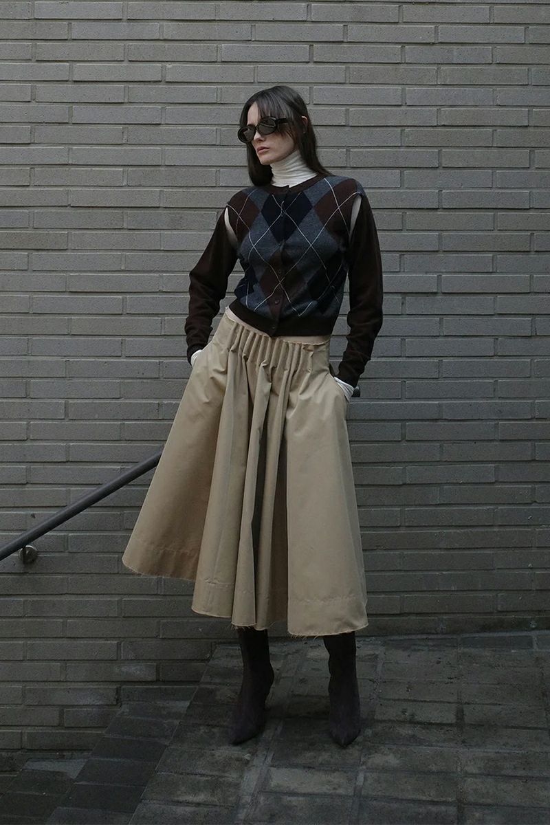 CLANE(クラネ) TUCK DETAIL FLARE SKIRT タックディティールフレアスカート 19109-6042