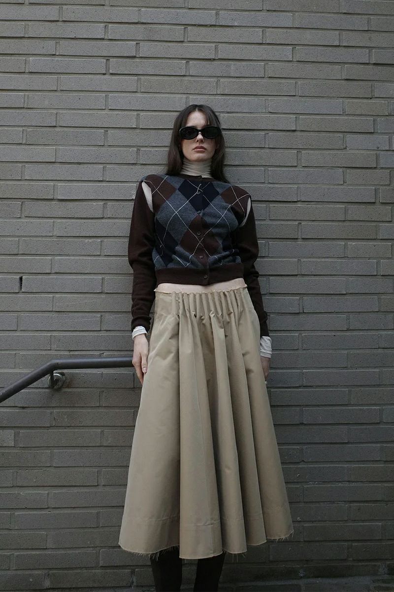 CLANE(クラネ) TUCK DETAIL FLARE SKIRT タックディティールフレアスカート 19109-6042