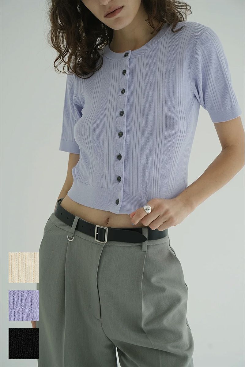 CLANE(クラネ) W FACE RIB KNIT CARDIGAN ダブルフェイスリブニットカーディガン 19106-2012