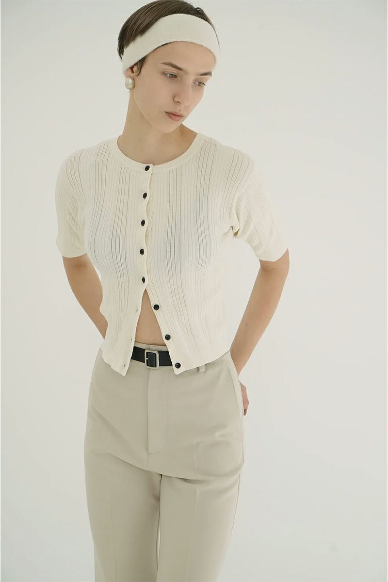 CLANE(クラネ) W FACE RIB KNIT CARDIGAN ダブルフェイスリブニットカーディガン 19106-2012