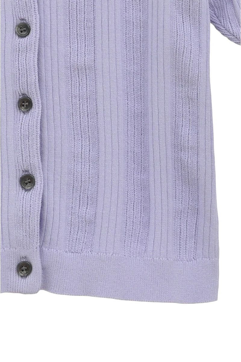 クラネ / CLANE ファイスリブ ニット カーディガン - W FACE RIB KNIT CARDIGAN - PURPLE CLANE - ファイスリブ ニット カーディガン - W FACE RIB KNIT