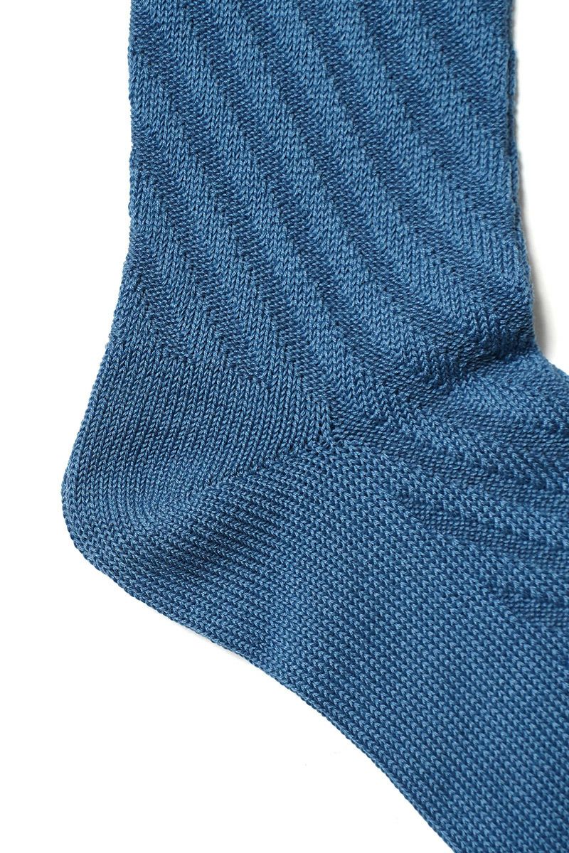homspun(ホームスパン) シルケットコットン斜めリブ編ソックス 8285