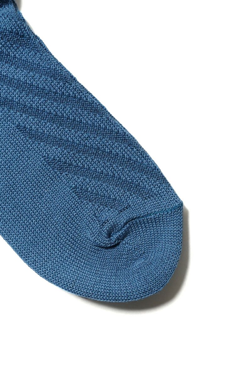 homspun(ホームスパン) シルケットコットン斜めリブ編ソックス 8285