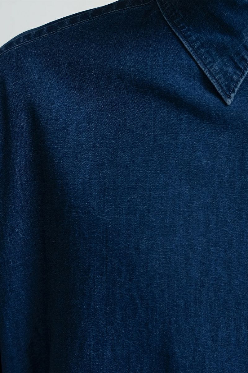 Graphpaper(グラフペーパー) SIDOGRAS Indigo Poplin L/S Oversized Regular Collar Shirt シドグラスインディゴポプリン長袖オーバーサイズレギュラーカラーシャツ GM252-50045