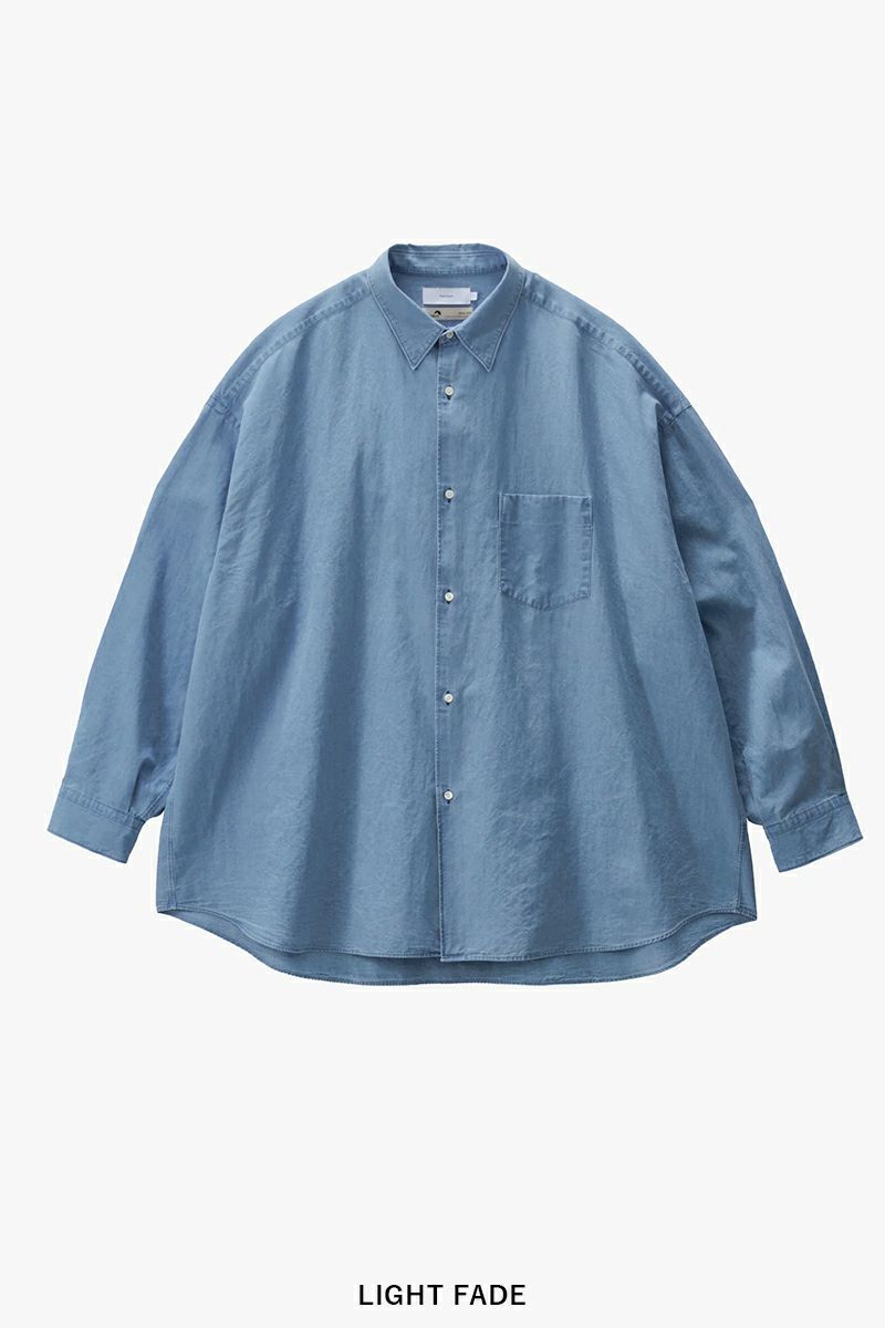 Graphpaper(グラフペーパー) SIDOGRAS Indigo Poplin L/S Oversized Regular Collar Shirt シドグラスインディゴポプリン長袖オーバーサイズレギュラーカラーシャツ GM252-50045