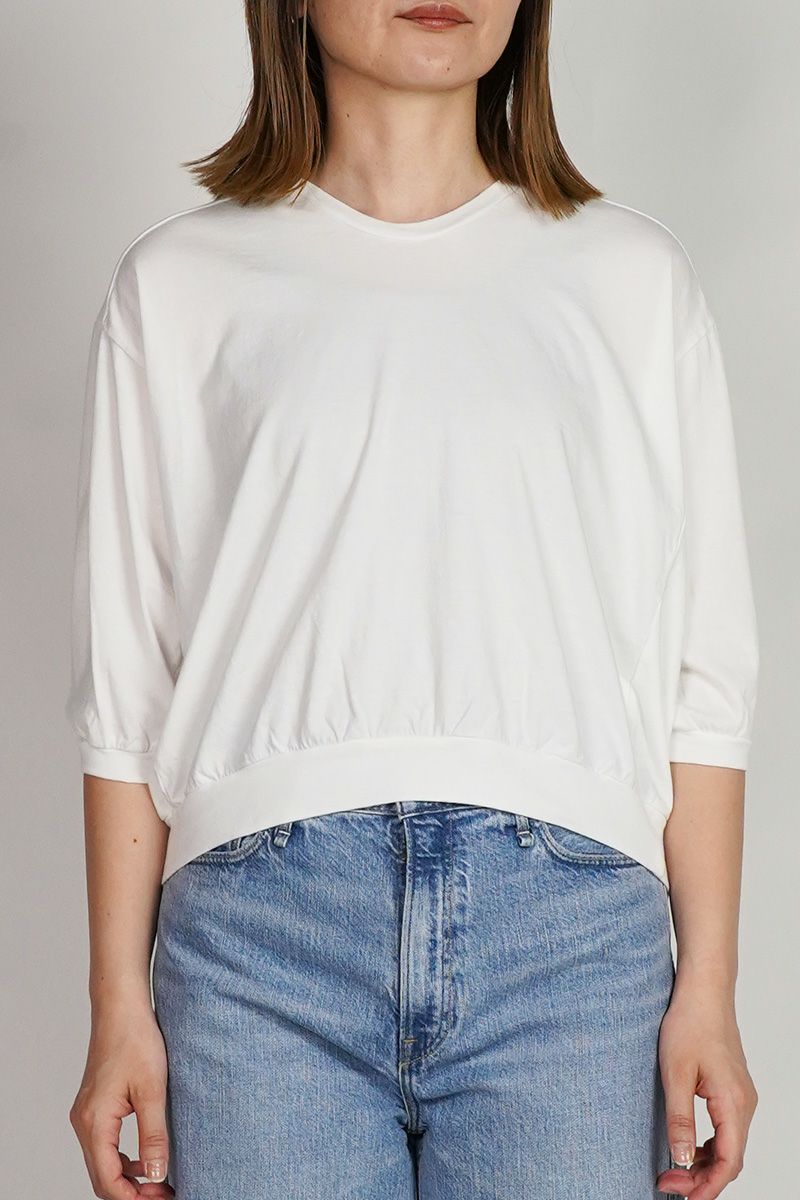 30/1天竺　六分袖Vネックプルオーバー　コットンカットソー　6545 