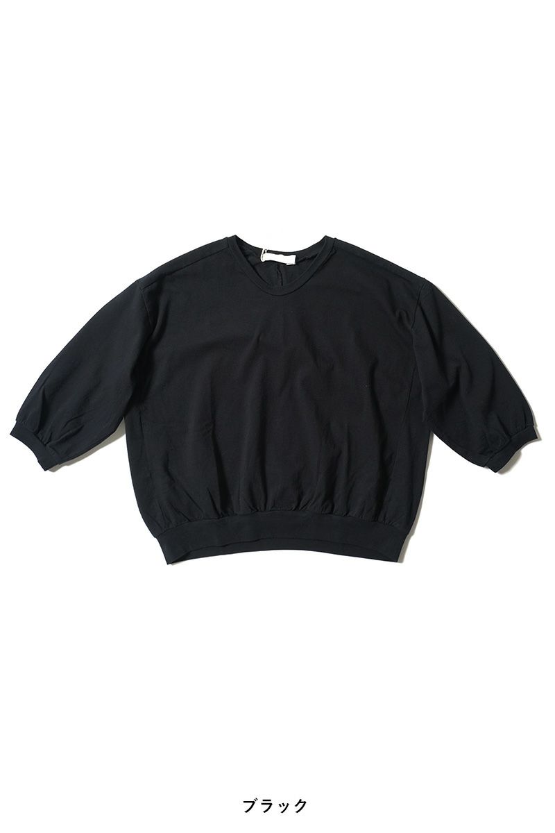 30/1天竺　六分袖Vネックプルオーバー　コットンカットソー　6545 