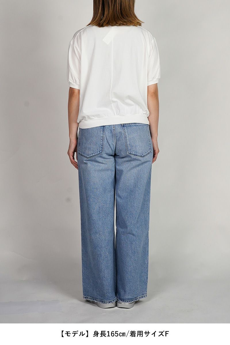  30/1天竺　クルーネックプルオーバー　パフスリーブコットンカットソー　6553 