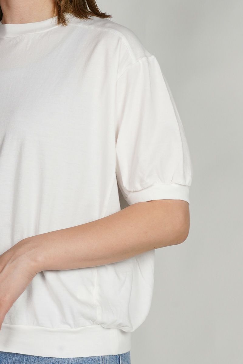  30/1天竺　クルーネックプルオーバー　パフスリーブコットンカットソー　6553 