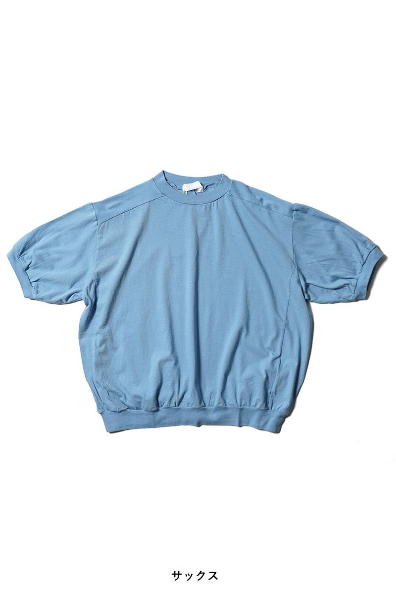  30/1天竺　クルーネックプルオーバー　パフスリーブコットンカットソー　6553 