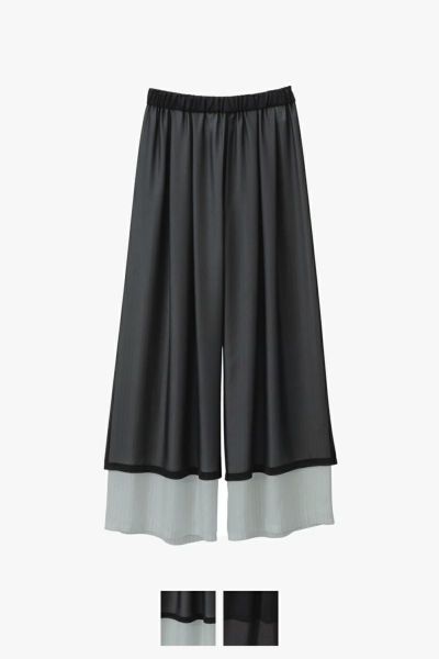 Graphpaper(グラフペーパー) Cupro Stripe Layered Sheer Pants キュプラストライプレイヤードシアーパンツ GL253-40416
