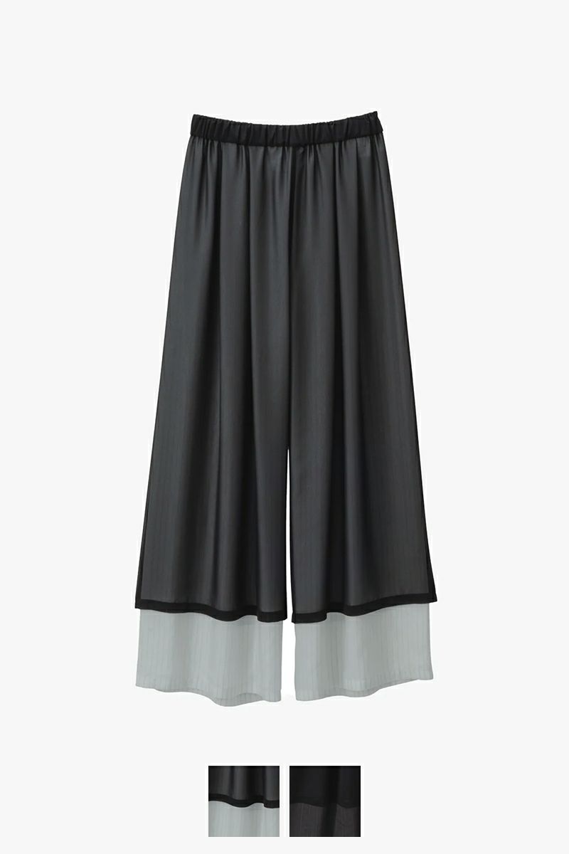 Graphpaper(グラフペーパー) Cupro Stripe Layered Sheer Pants キュプラストライプレイヤードシアーパンツ GL253-40416