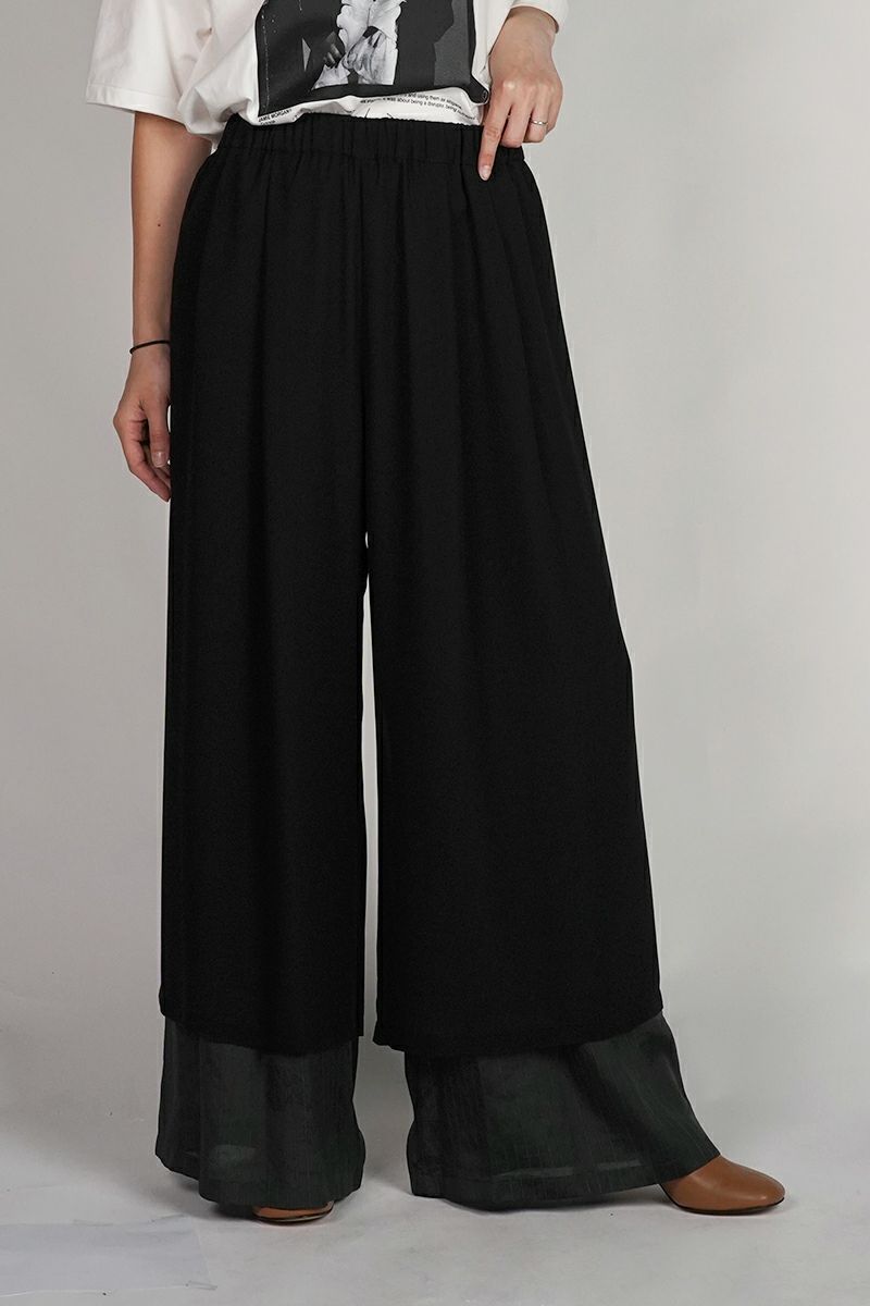 Graphpaper(グラフペーパー) Cupro Stripe Layered Sheer Pants キュプラストライプレイヤードシアーパンツ GL253-40416