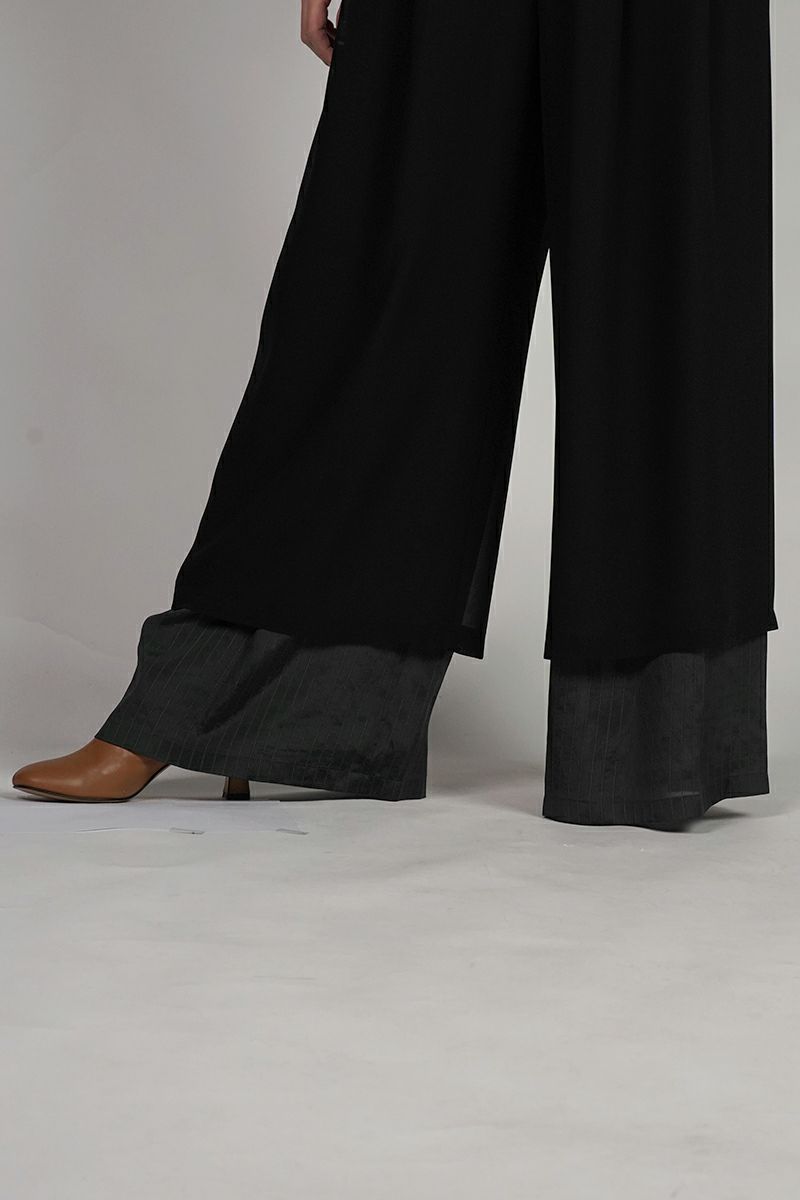 Graphpaper(グラフペーパー) Cupro Stripe Layered Sheer Pants キュプラストライプレイヤードシアーパンツ GL253-40416