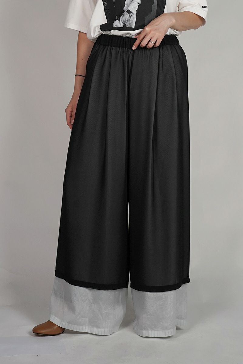 Graphpaper(グラフペーパー) Cupro Stripe Layered Sheer Pants キュプラストライプレイヤードシアーパンツ GL253-40416