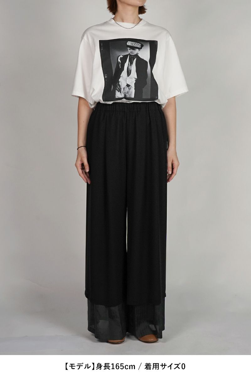 Graphpaper(グラフペーパー) Cupro Stripe Layered Sheer Pants キュプラストライプレイヤードシアーパンツ GL253-40416