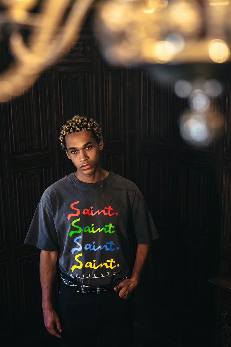 SAINT Mxxxxxx(セントマイケル)  SM-HR1-0000-013 / SS TEE MULATED BLACK 半袖Tシャツ