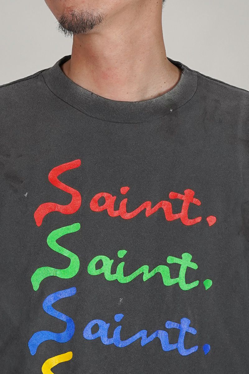 SAINT Mxxxxxx(セントマイケル)  SM-HR1-0000-013 / SS TEE MULATED BLACK 半袖Tシャツ