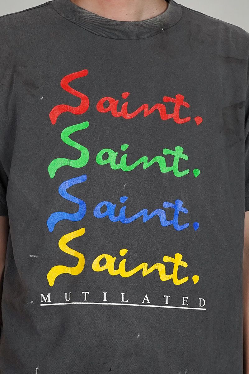 SAINT Mxxxxxx(セントマイケル)  SM-HR1-0000-013 / SS TEE MULATED BLACK 半袖Tシャツ