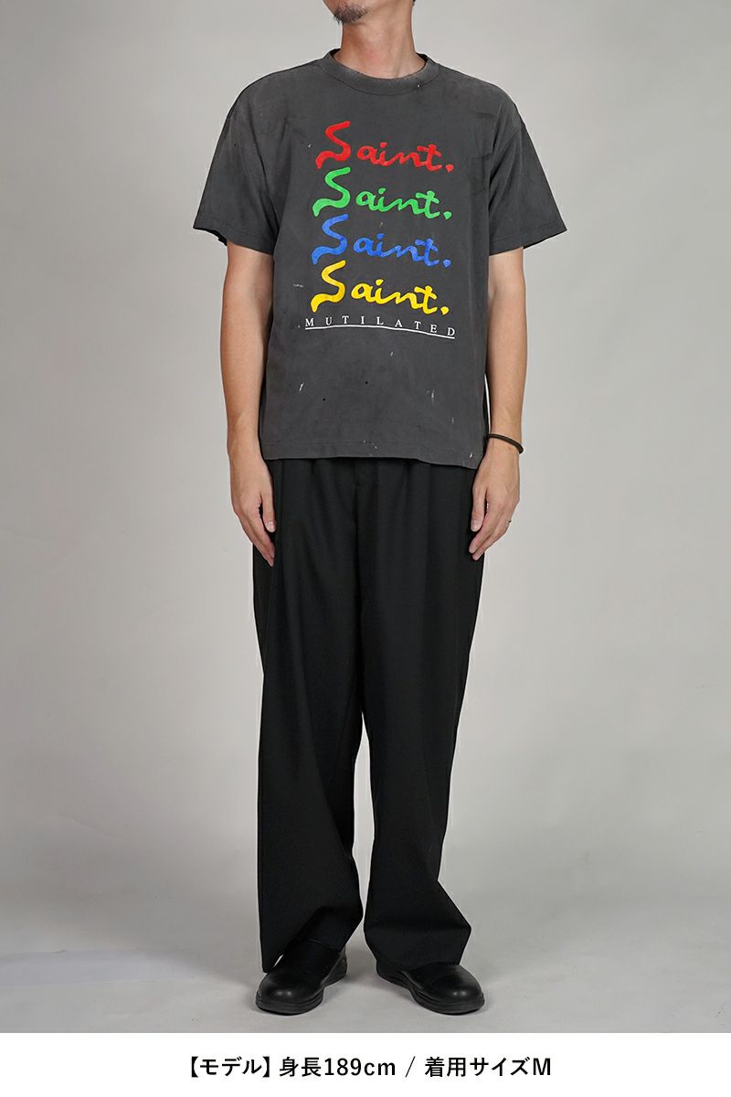SAINT Mxxxxxx(セントマイケル)  SM-HR1-0000-013 / SS TEE MULATED BLACK 半袖Tシャツ