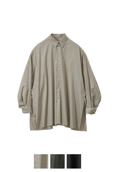 Graphpaper(グラフペーパー)  Silicon Poplin Deep Slit Regular Collar Shirt シリコンポプリンディープスリットレギュラーカラーシャツ GL253-50182