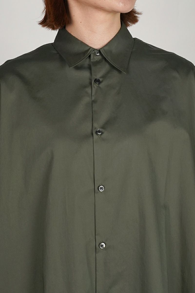 Graphpaper(グラフペーパー)  Silicon Poplin Deep Slit Regular Collar Shirt シリコンポプリンディープスリットレギュラーカラーシャツ GL253-50182